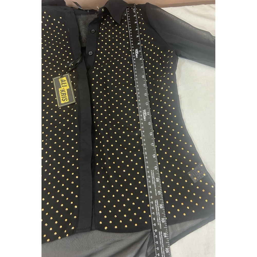 Vintage New with Tags Renaissance Festival Y2k black sheer gold accents Sz M - Picture 7 of 11